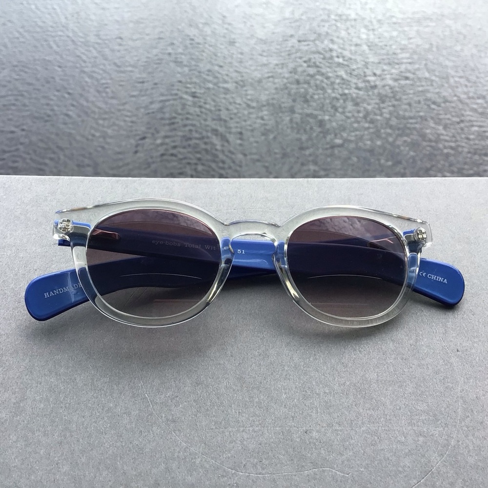 Eyebobs Total Wit 164 Blue and Transparent Reading Bifocal Sunglasses +1.50
